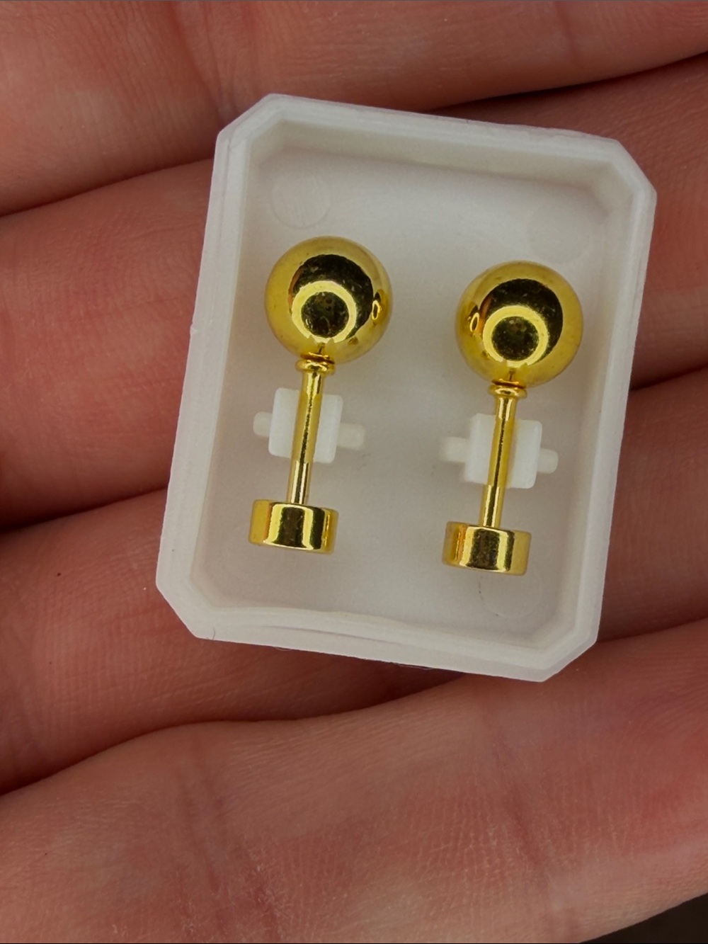 Gold Ball Stud Starter Set of  Earrings